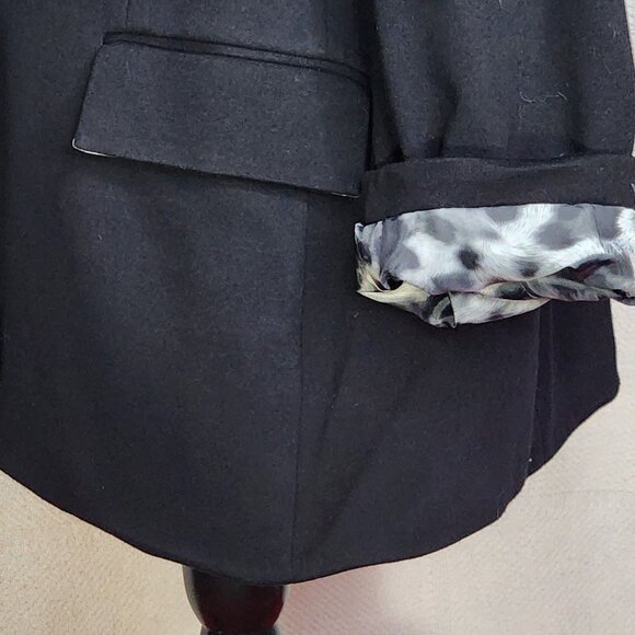 Chico's Black Rayon Nylon Span Two Button Print Lined Blazer Chico Size 3 US XL - Picture 11 of 16